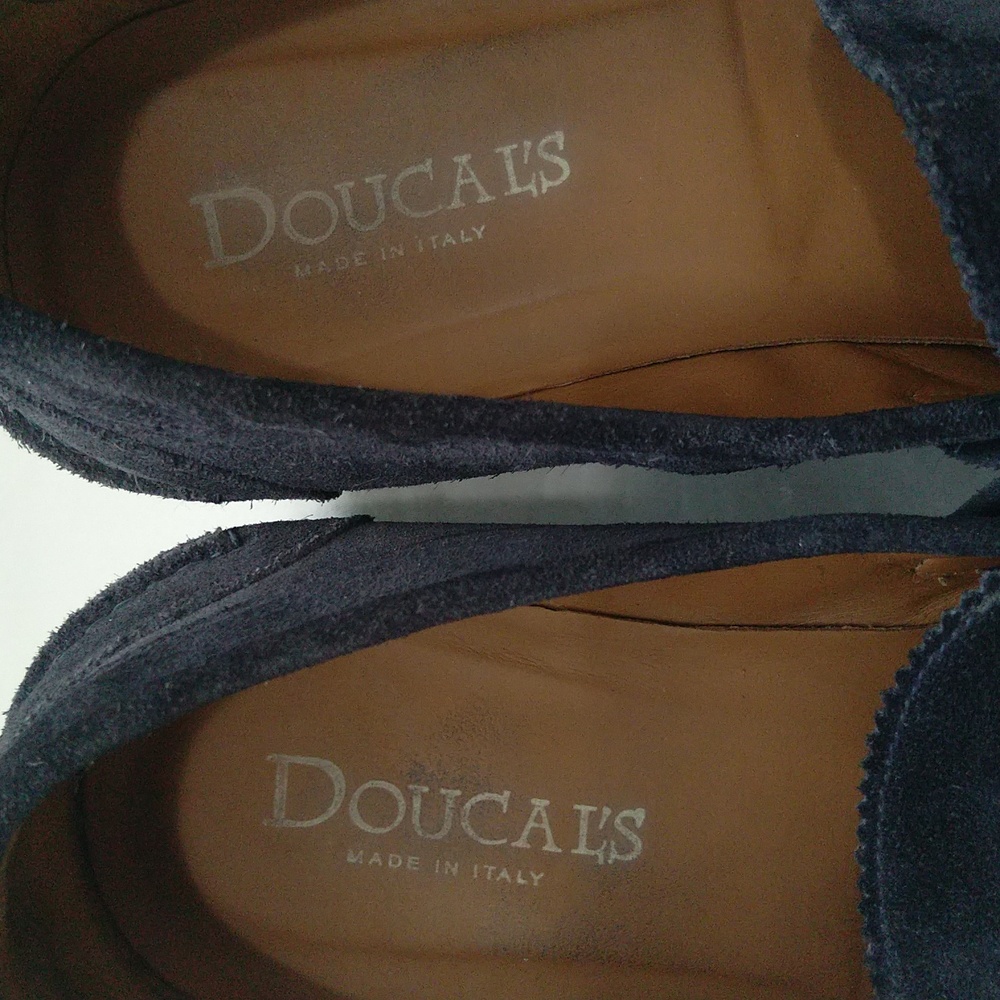 Doucal's Penny-slot suede slip on loafer dress shoes men's Sz 42 made in Italy - Picture 13 of 15